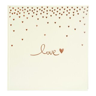 Goldbuch Hochzeitsalbum Raining Hearts cremfarben  30x31cm