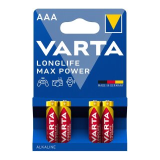 Varta Longlife Batterie Max Power Micro AAA/ LR 03 Alkaline 4er Blister