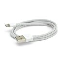 USB-A auf 8-Pin (Lightning Apple) Lade-/ Datenkabel ABS 1m weiss